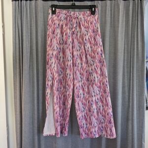 Zara Pants Women's S Festival Harem Palazzo Pleated Pink Purple Boho Hippie